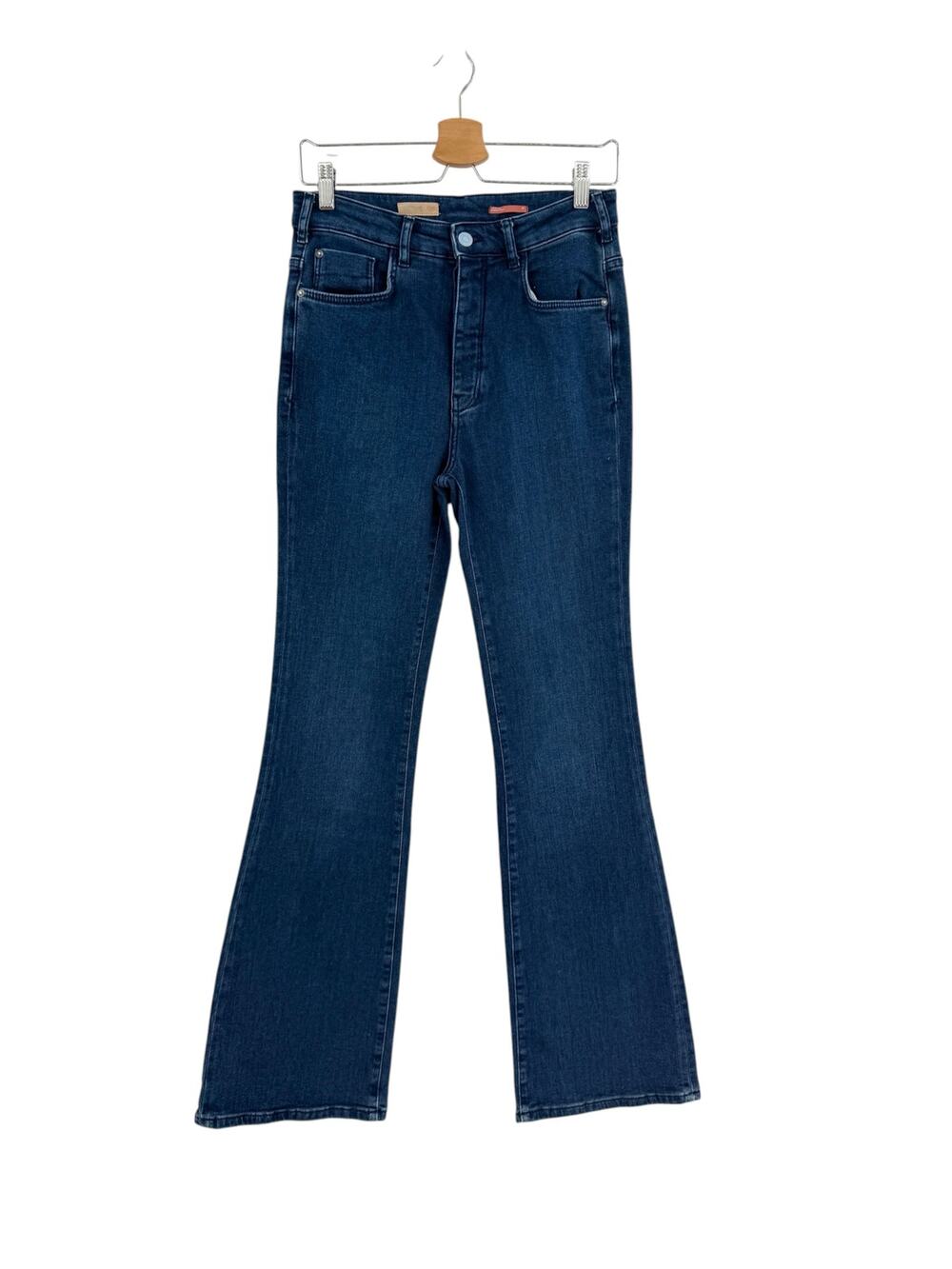 Anthropologie Pilcro The Icon High Rise Flare Stretch Jeans Dark Wash Blue 27